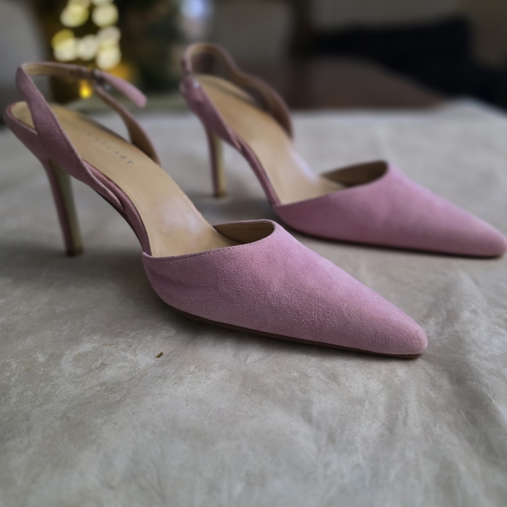 Colin Stuart Blush Pink Suede Heels